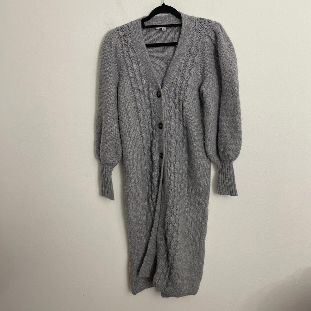Toccin Long Button Up Gray Cardigan Size S